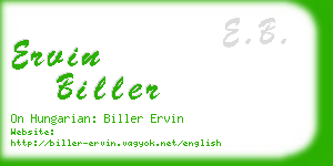 ervin biller business card